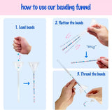 Beading Funnel Tools Kit - 4PCS Bead Threading Funnel Set with Needles for DIY Jewelry Making, Easy Bead Loader Tool for Bracelets, Necklaces, Craft Projects