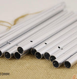 Silver aluminum wind chime tubes, 160 x 10 mm, pre-drilled