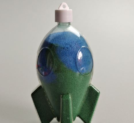 600 PACK Transparent PETG Sand Art Bottle - Rocket Shape (90ml)