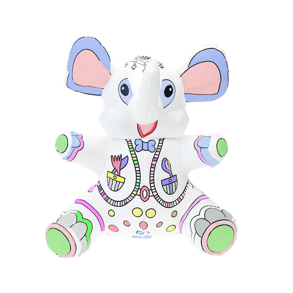 60 packs Reusable of color and wash stuffed animals Elephant Canvas and 4 Color Magic Markers