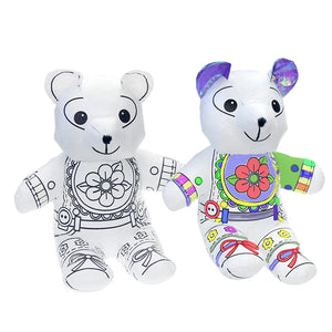 60 packs Reusable of colour in teddy bear washable Bear Canvas and 4 Color Magic Markers