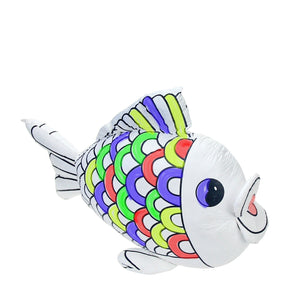 96 packs Reusable of color and wash stuffed animals Big Mouth Fish Canvas and 4 Color Magic Markers