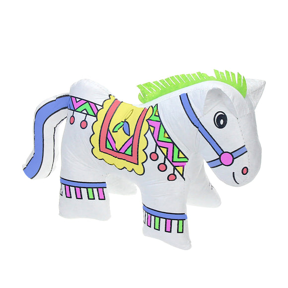 96 packs Reusable of color and wash stuffed animals Big horse Canvas and 4 Color Magic Markers