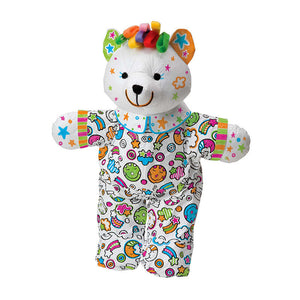 96 Packs Reusable Of colour in bear washable Stuffed Animals Dressing Bear Canvas And 4 Color Magic Markers