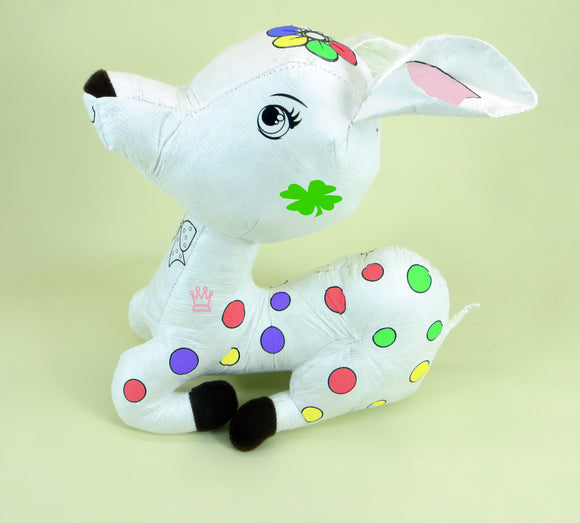 96 Packs Reusable Of Color And Wash Stuffed Animals Sitting Deer Canvas And 4 Color Magic Markers