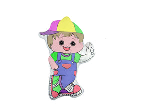 240 Packs Reusable Of coloring doll And Wash Stuffed  Little Boy Canvas And 4 Color Magic Markers