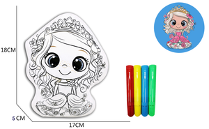 240 packs Reusable of coloring doll and wash stuffed  Doodle Girl Canvas and 4 Color Magic Markers