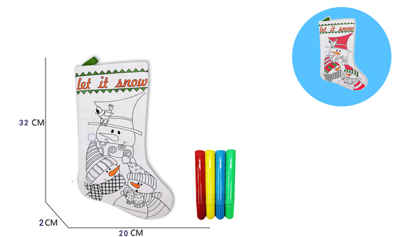 240 packs Reusable of color and wash stuffed animals Christmas stocking Canvas and 4 Color Magic Markers