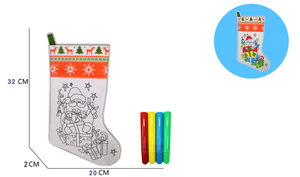240 packs Reusable of color and wash stuffed animals Christmas stocking Canvas and 4 Color Magic Markers