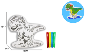 240 packs Reusable of color and wash stuffed animals Cartoon dinosaur Canvas and 4 Color Magic Markers