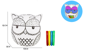 240 packs Reusable of color and wash stuffed animals Owl Canvas and 4 Color Magic Markers