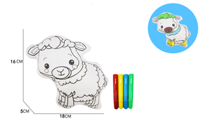 240 packs Reusable of color and wash stuffed animals Little sheep Canvas and 4 Color Magic Markers